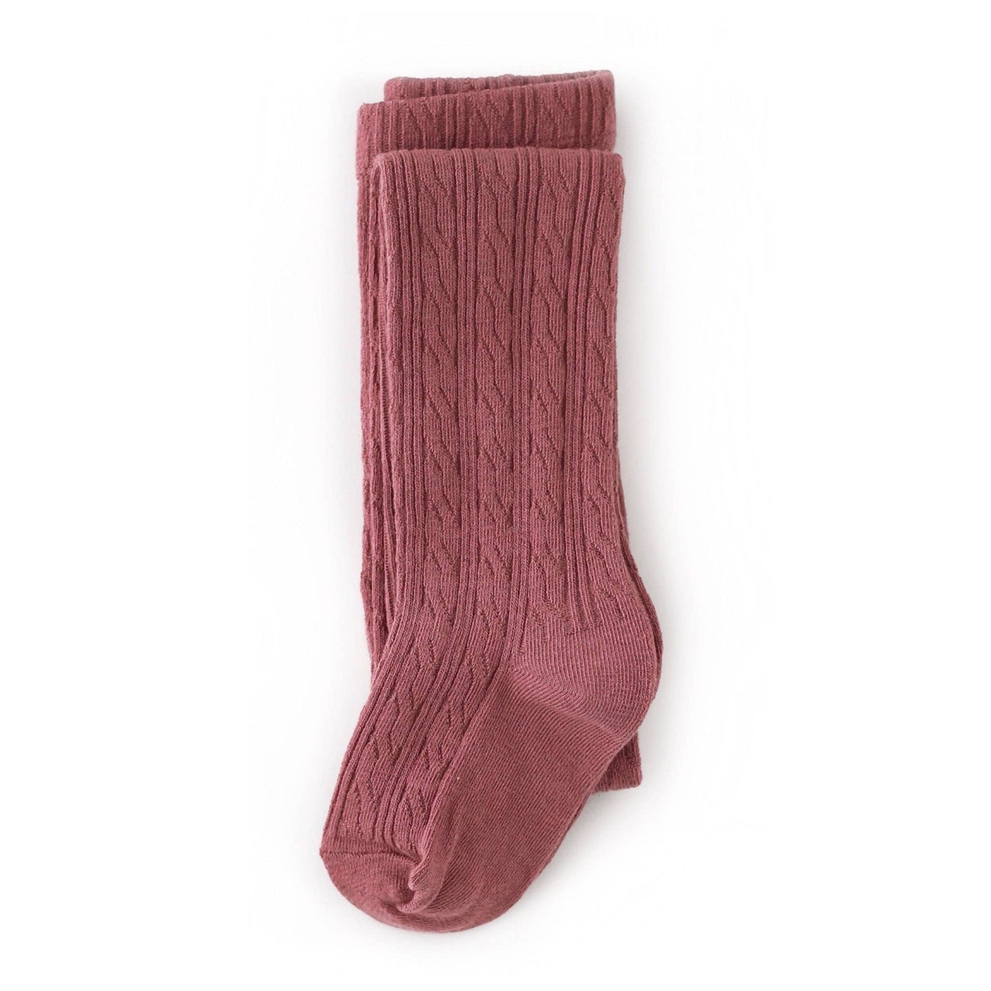 Little Stocking Co. - Mauve Rose Cable Knit Tights