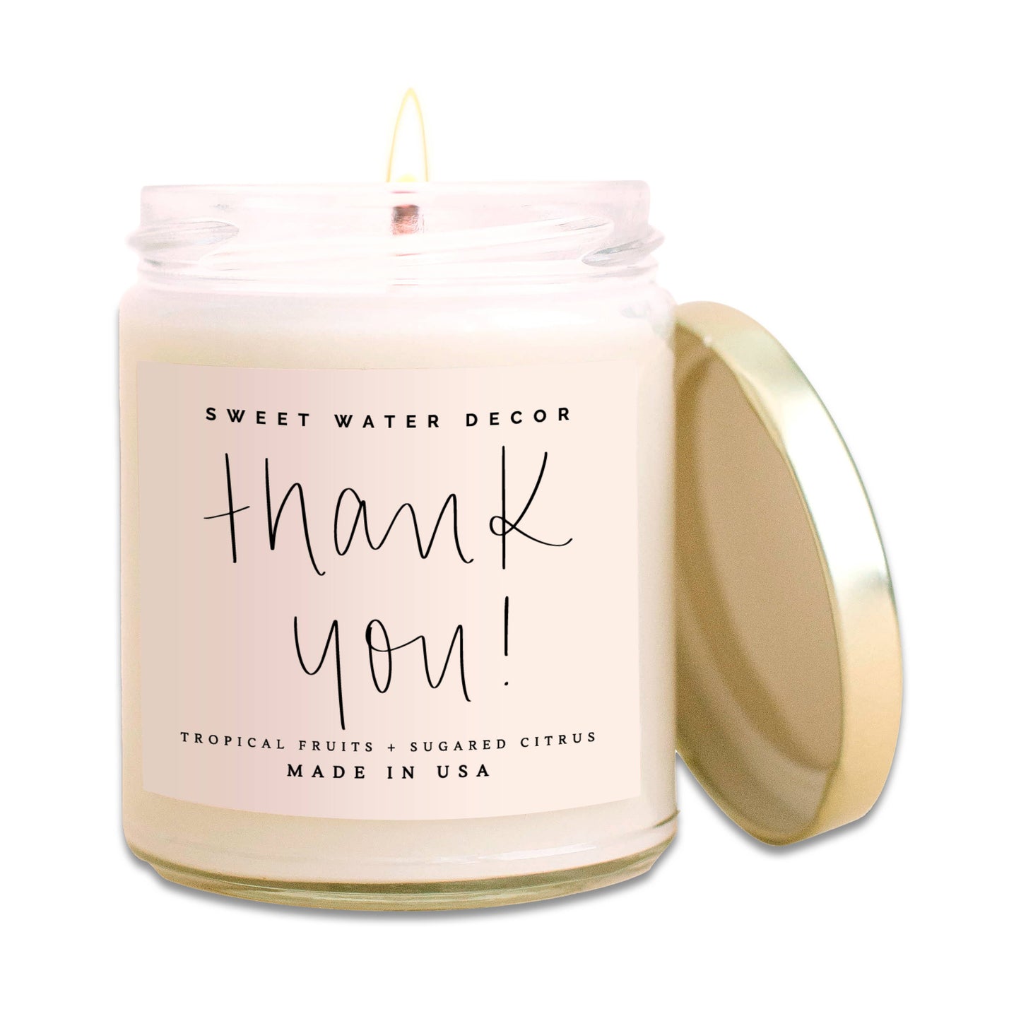 Sweet Water Decor - Thank You! Soy Candle - Clear Jar - 9 oz