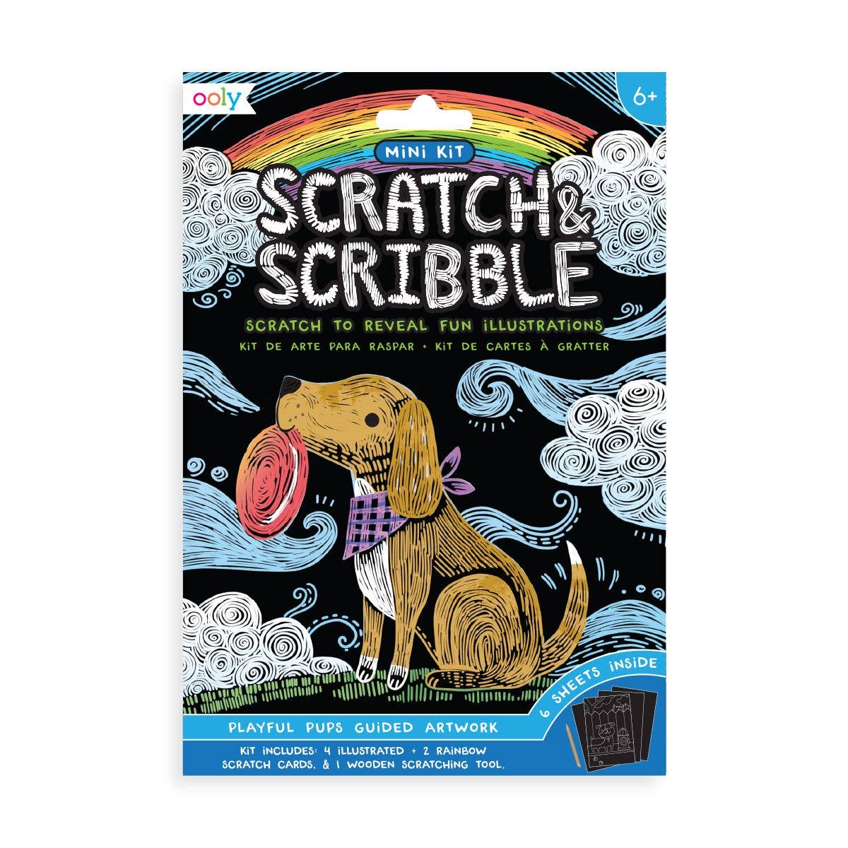 OOLY - Mini Scratch & Scribble Art Kit: Playful Pups