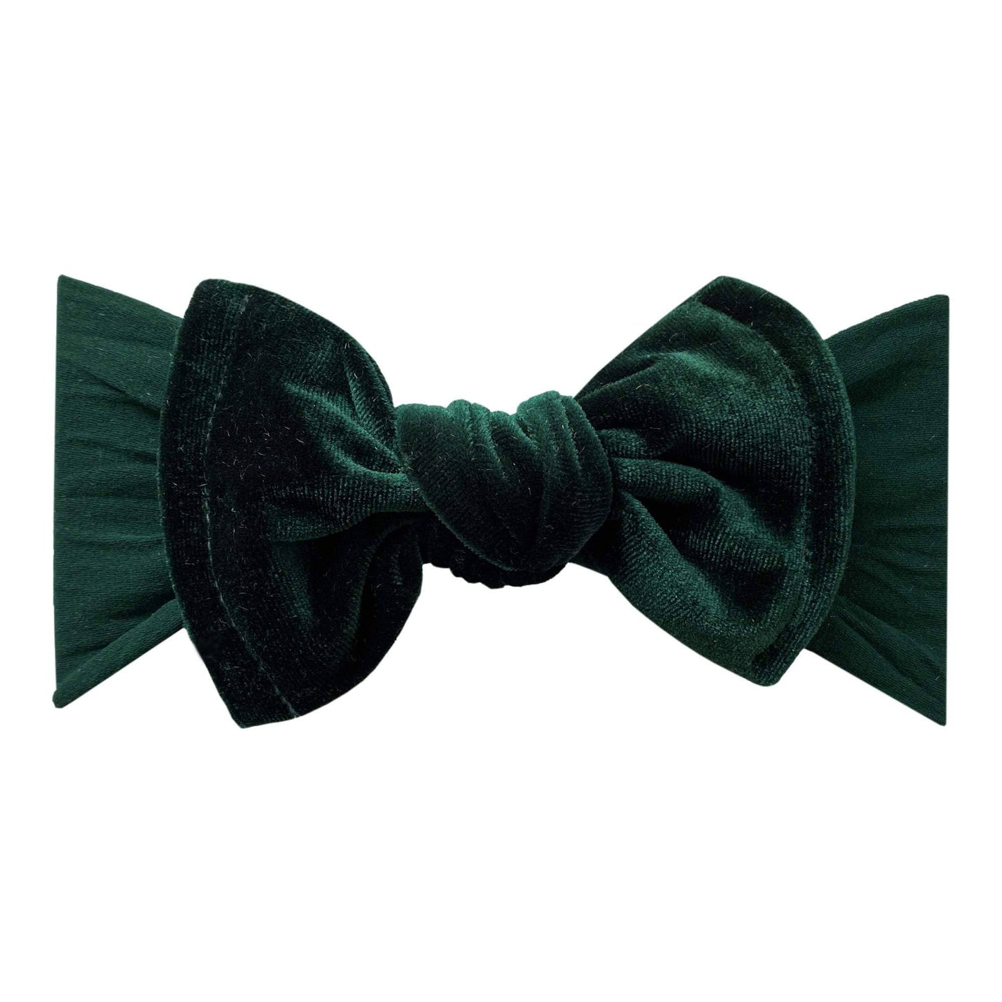 Baby Bling Bows - VELVET KNOT: forest green