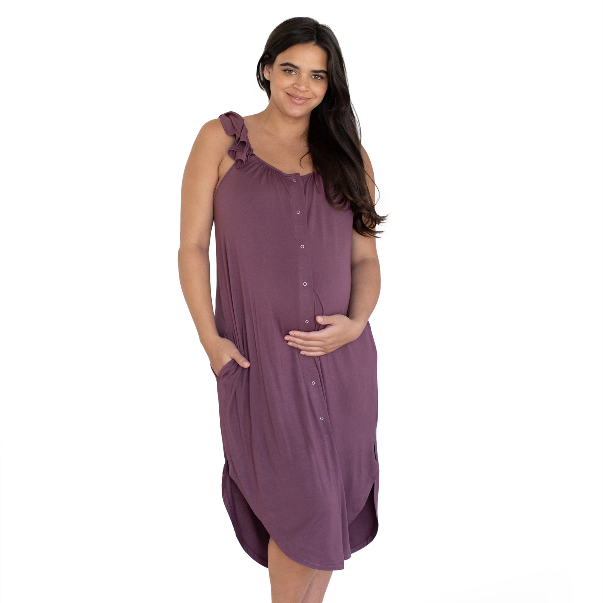 Kindred Bravely - Ruffle Strap Labor & Delivery Gown – Millie Bo Peep