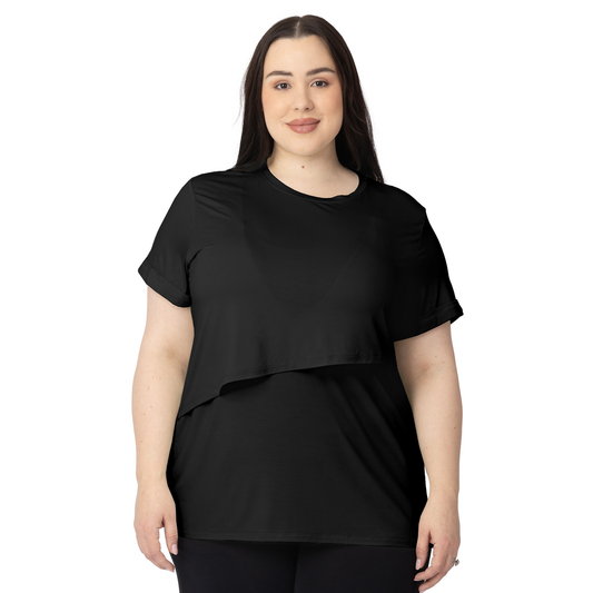 Kindred Bravely - Everyday Asymmetrical Nursing T-Shirt in Black