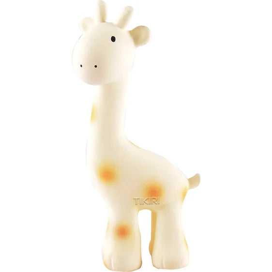 Tikiri - Giraffe Organic Natural Rubber Rattle, Teether & Bath Toy