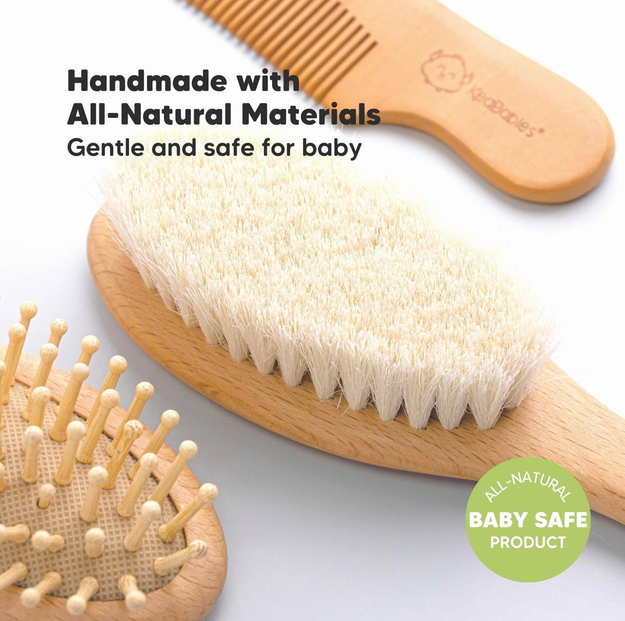 KeaBabies - KeaBabies Baby Hair Brush and Comb Set
