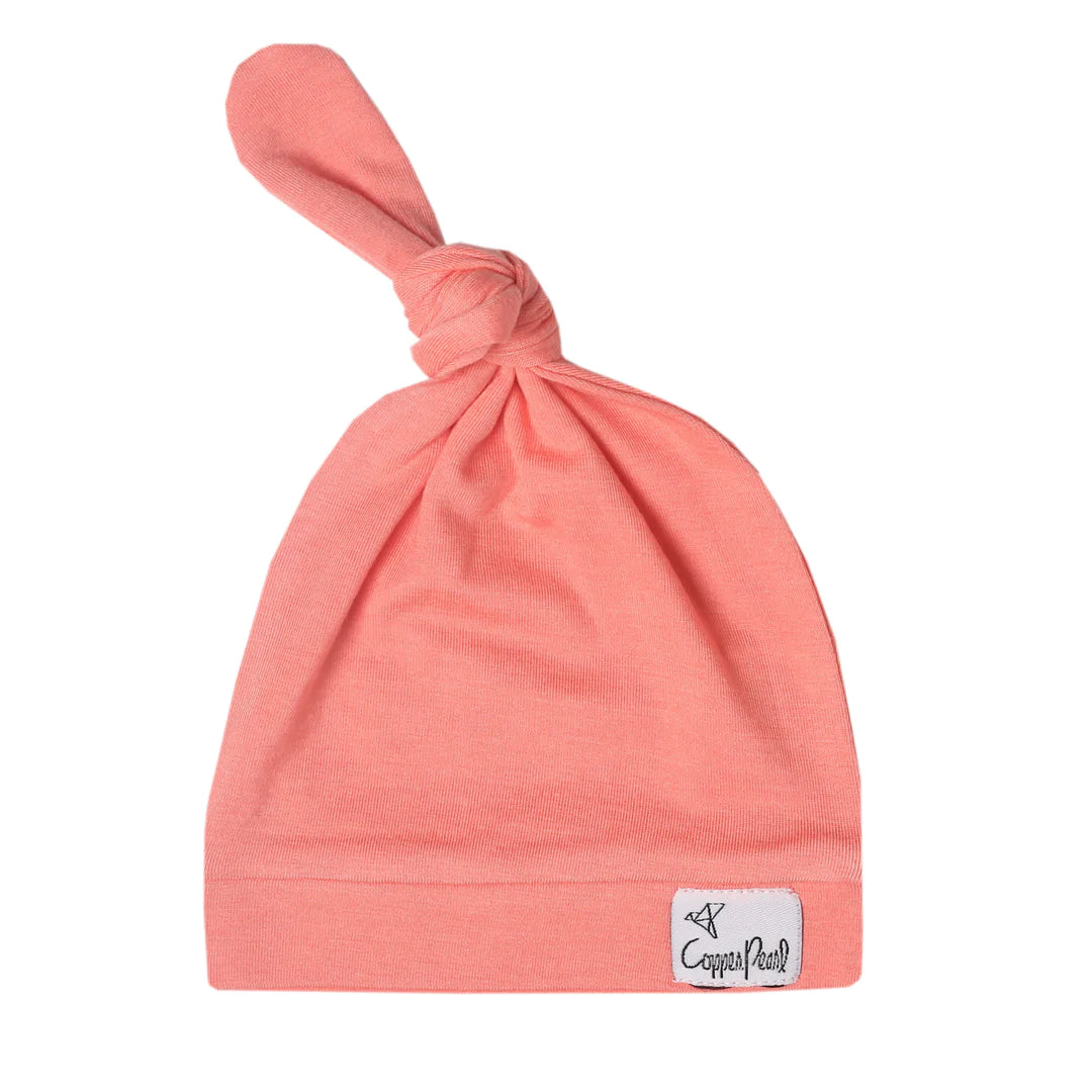 Copper Pearl - Top Knot Hats (0-4 months)