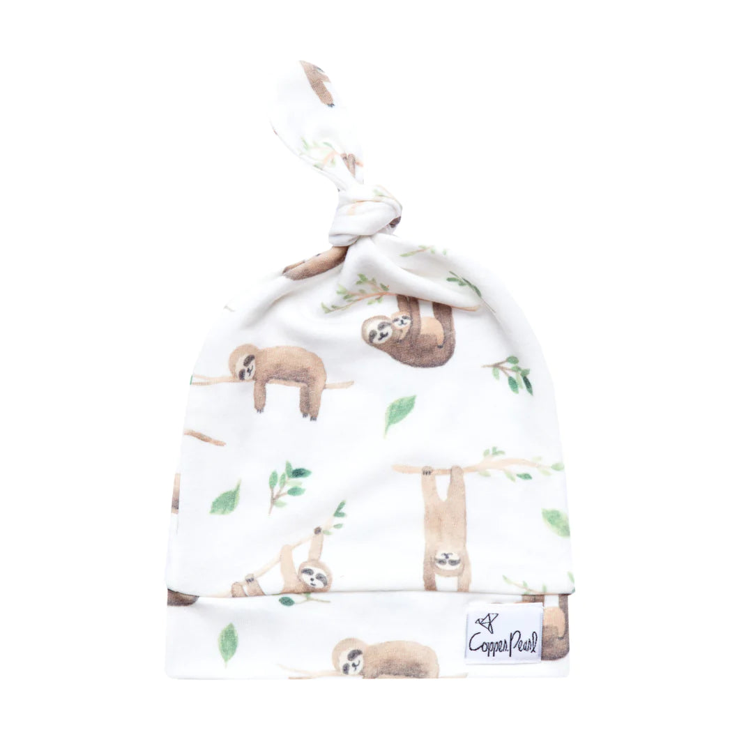 Copper Pearl - Top Knot Hats (0-4 months)